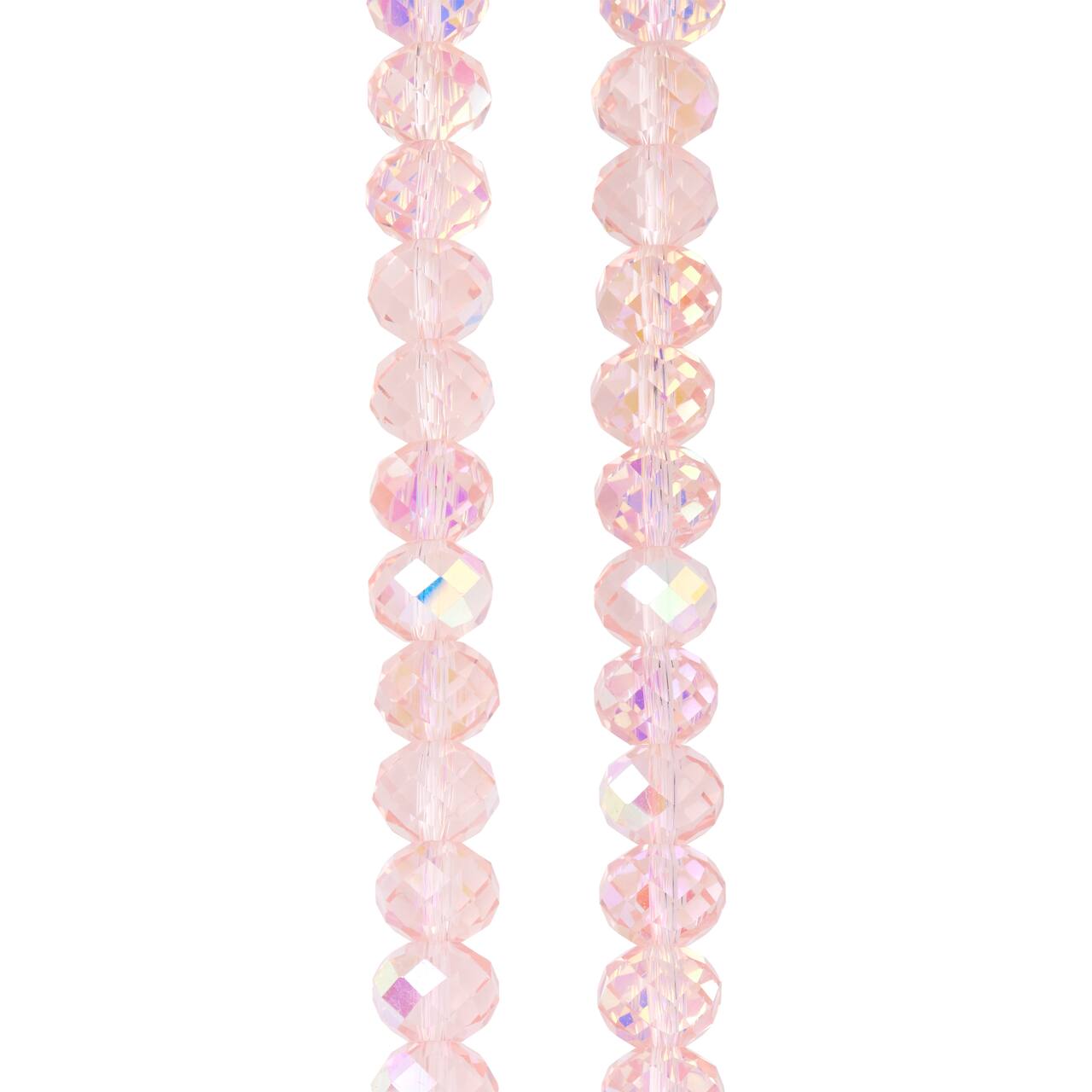 12 Pack: Aurora Borealis Pink Glass Faceted Oval Beads, 10mm by Bead Landing™